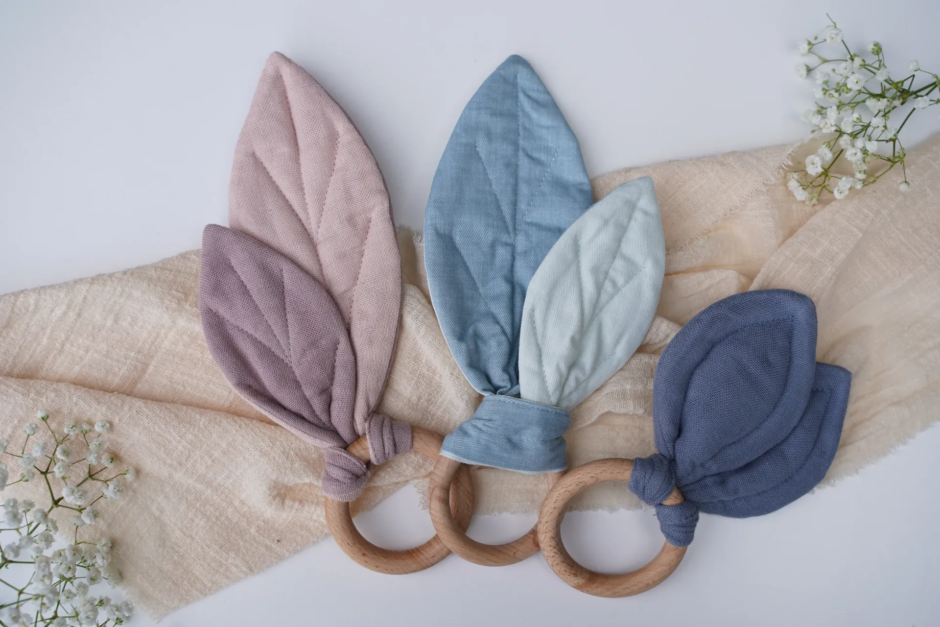 Beißring Baby Gravur - mit Name (Mix Rosa)