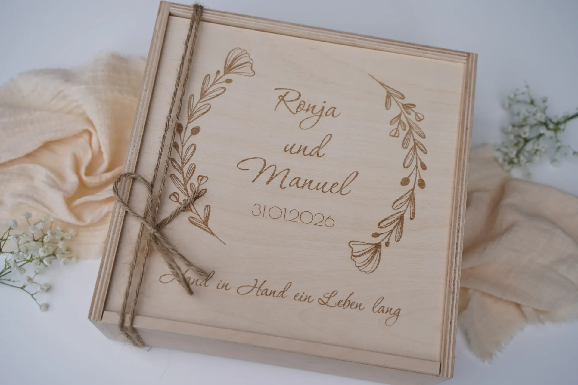 Erinnerungskiste Hochzeit (Gravur)
