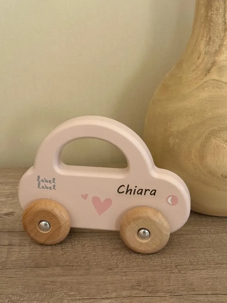 LABEL LABEL Holz Auto personalisiert - rosa (ohne Name)