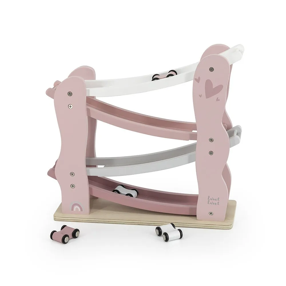 LABEL LABEL Holz Autobahn personalisiert - rosa (ohne Name)