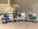 LABEL LABEL Holz Eisenbahn personalisiert - blau