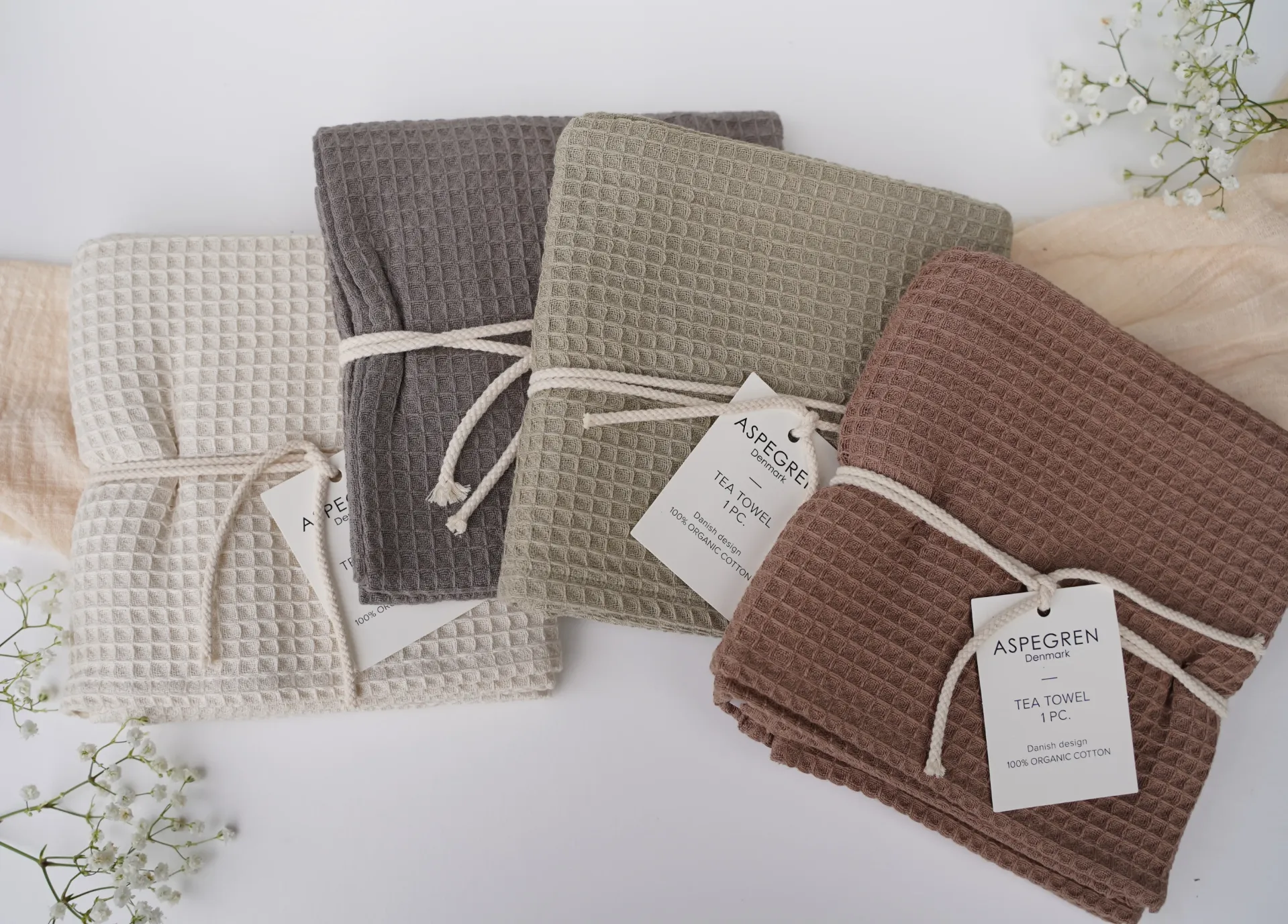 Geschirrtuch 100% Bio-Baumwolle 50x70cm (Nougat)