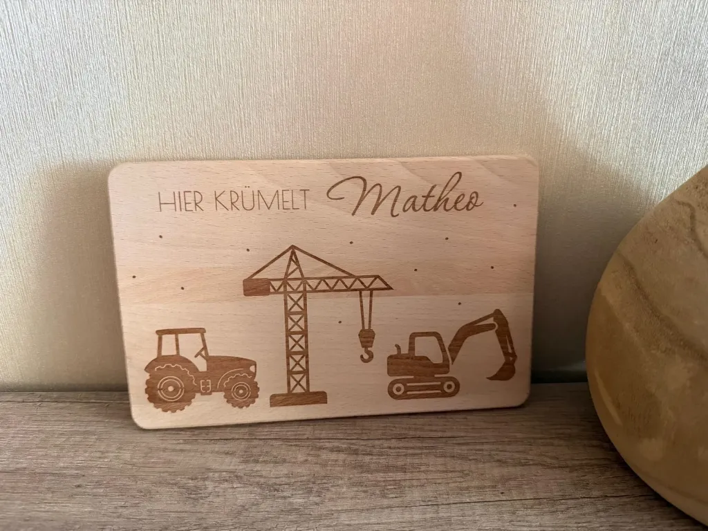 Brettchen Baustelle "Hier krümelt ..."