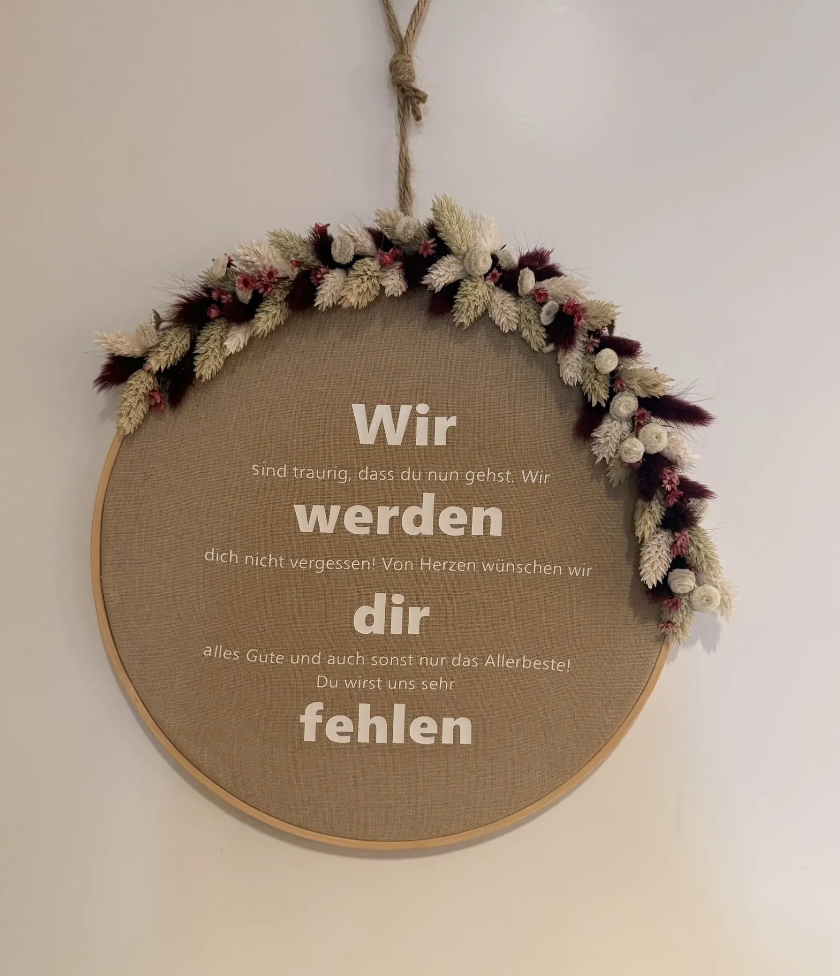 Kranz mit Trockenblumen & Spruch