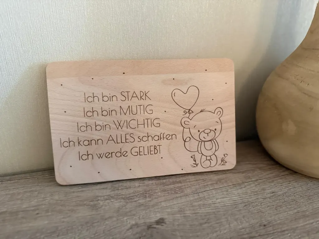 Brettchen "Ich bin..."