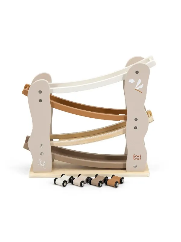 LABEL LABEL Holz Autobahn personalisiert - Nougat (ohne Name)