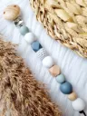 Schnullerkette - Marmor blau/salbei personalisiert