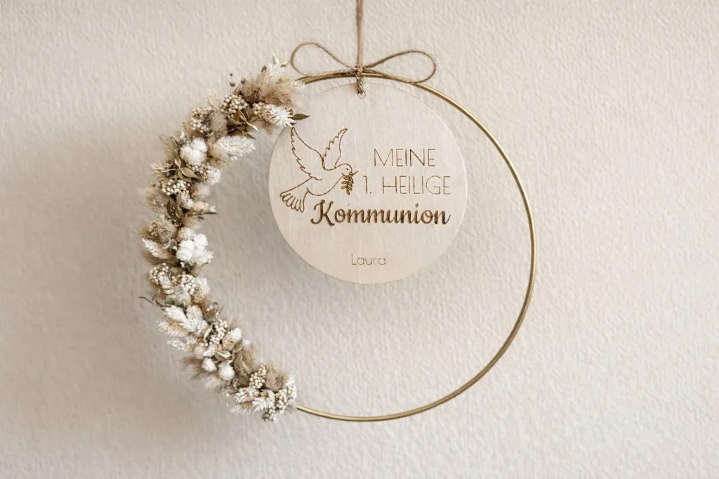 Ring mit Trockenblumen zum Hängen - Personalisiert