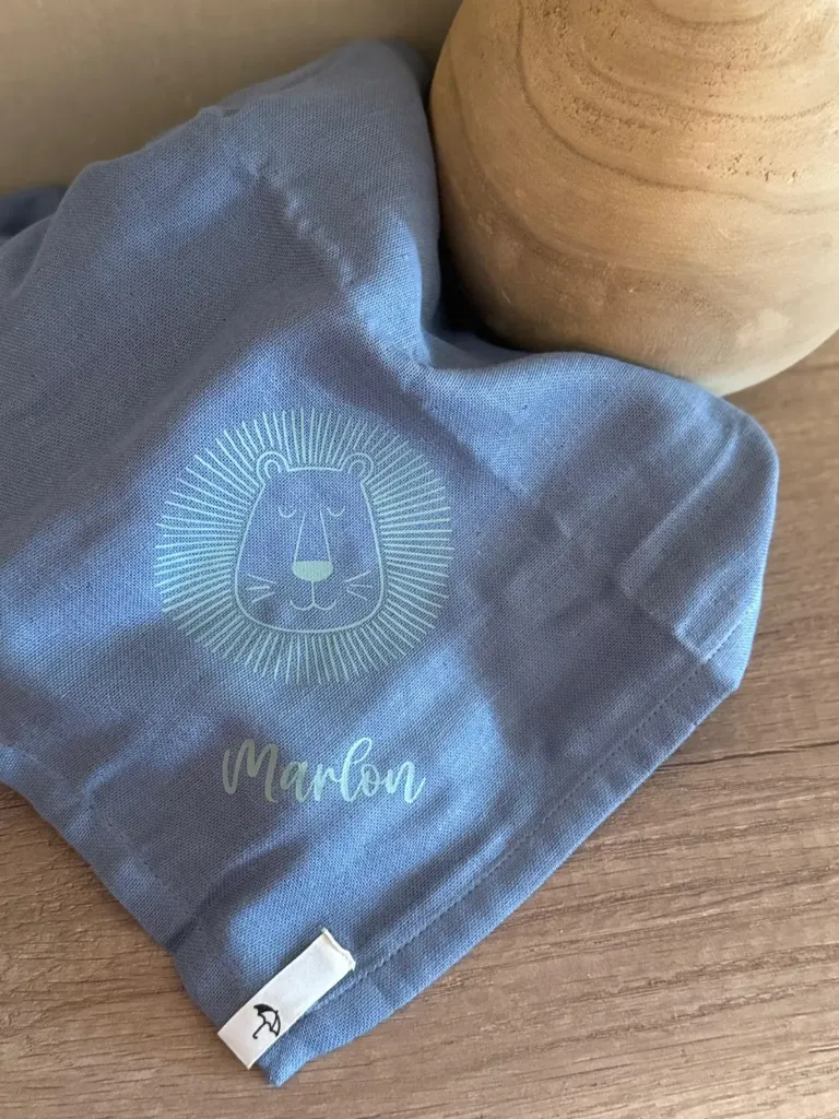 Mulltuch Baby "Löwe" - personalisiert