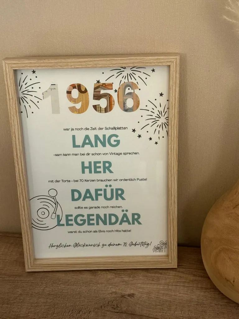 Bilderrahmen Lang her dafür legendär - Geldgeschenk
