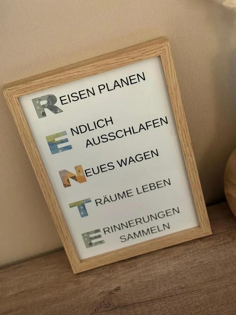 Bilderrahmen Rente - Geldgeschenk