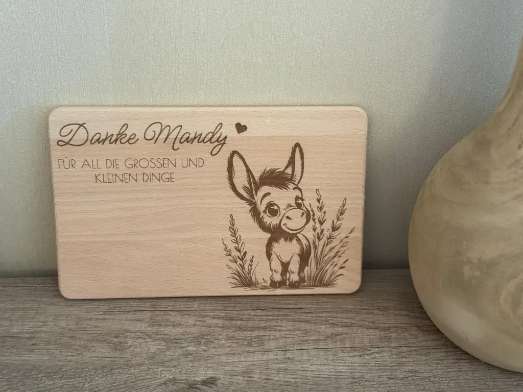 Brettchen "Danke" - mit Wunschmotiv