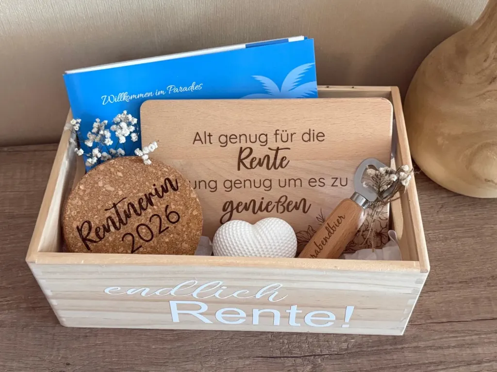 Geschenkkiste - Endlich Rente!