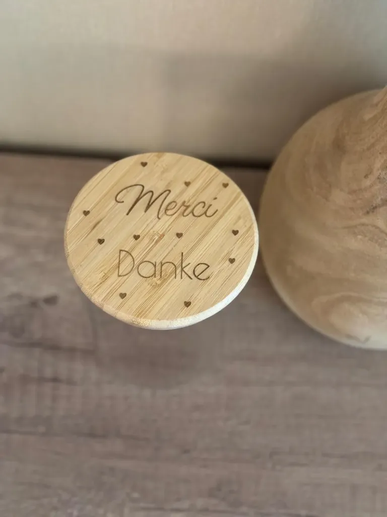 Vorratsglas "Danke/Merci" (750 ml)