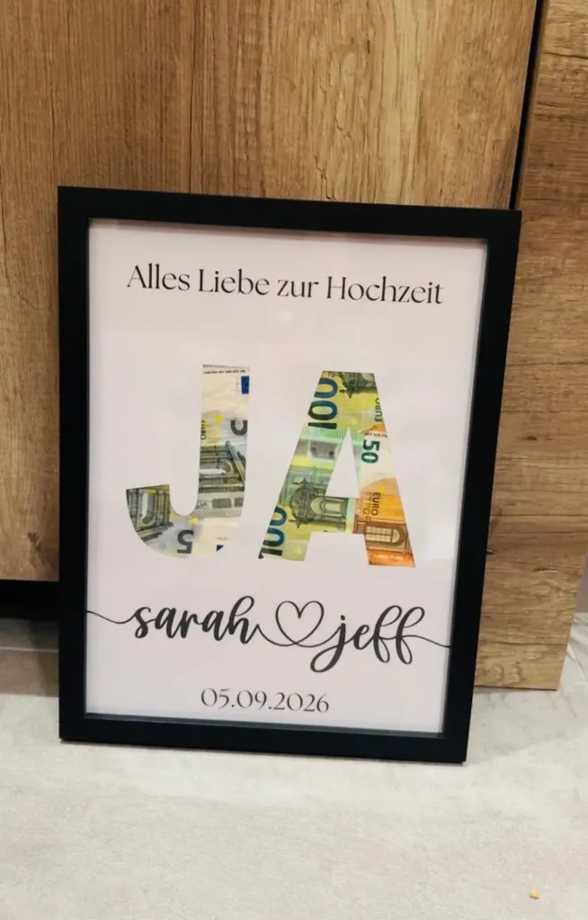 Bilderrahmen JA - Geldgeschenk