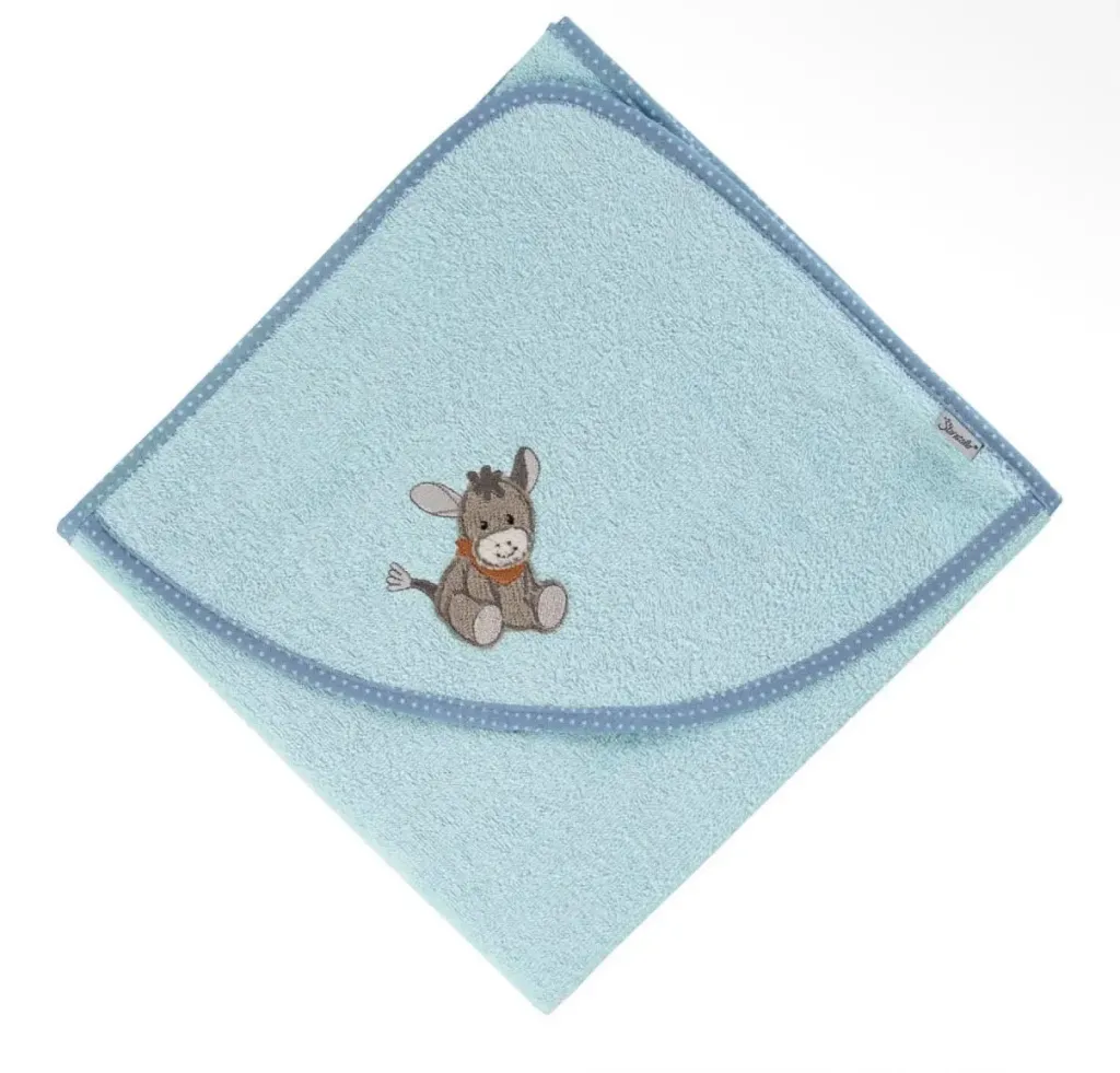 Sterntaler Kapuzenbadetuch 80x80cm - Esel Emmi - bestickt