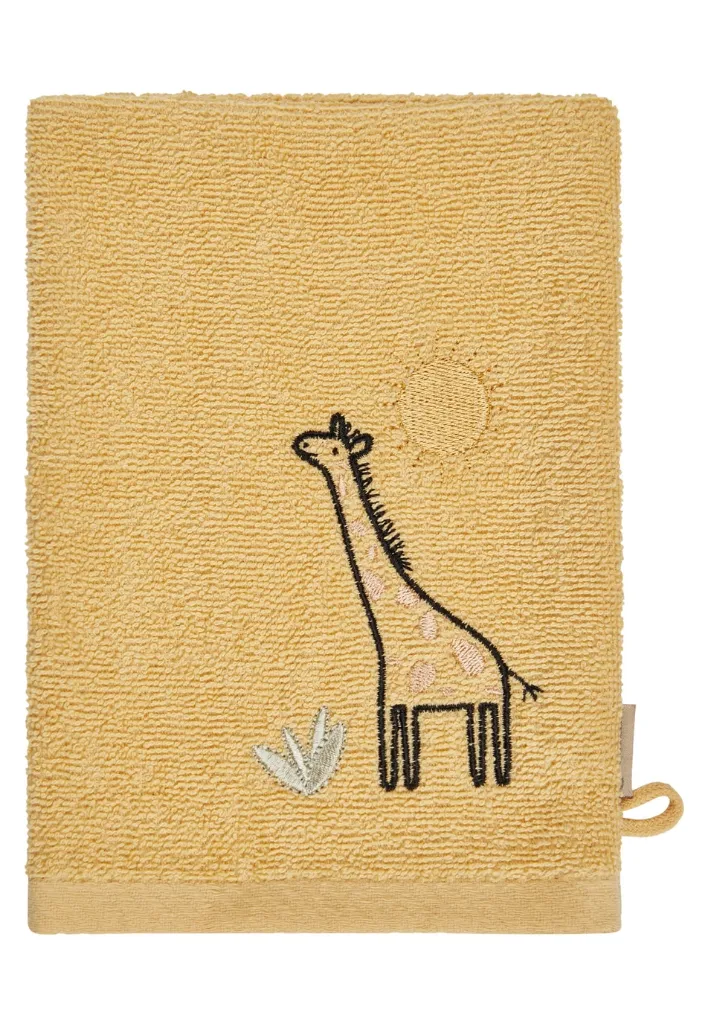 Sterntaler Waschlappen gelb - Giraffe Kaya - bestickt
