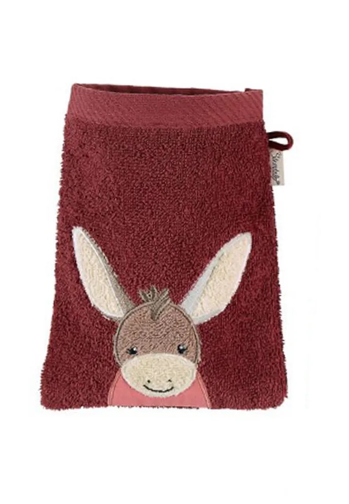 Sterntaler Waschlappen beere- Esel Emmily - bestickt
