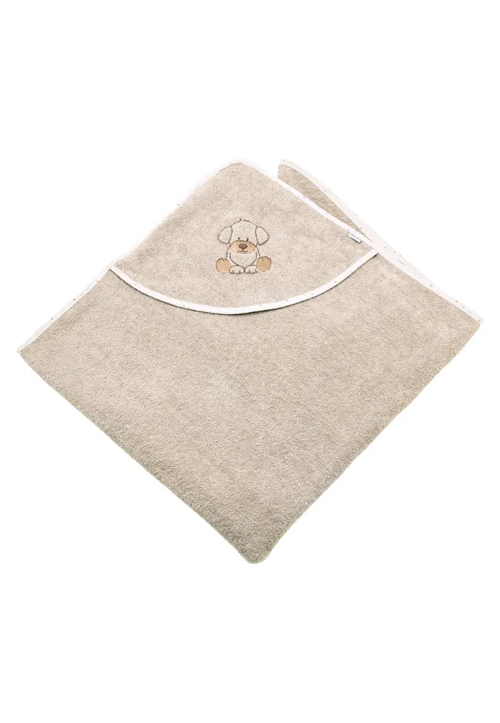 Sterntaler Kapuzenbadetuch 100x100 -Hund Lucky - bestickt