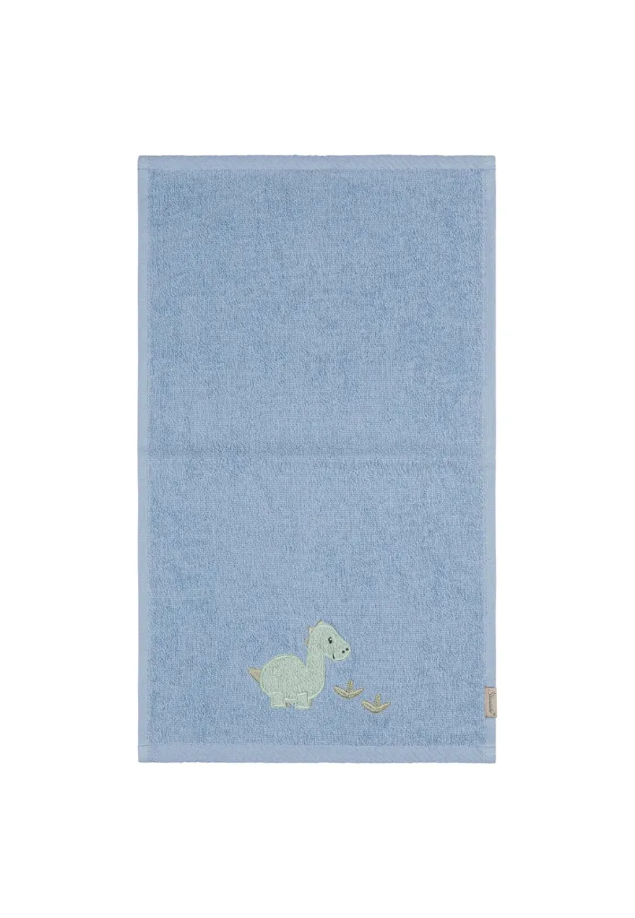 Sterntaler Kinderhandtuch blau - Dino Rexi - bestickt