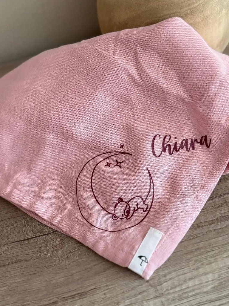 Mulltuch Baby "Teddy Mond" - personalisiert